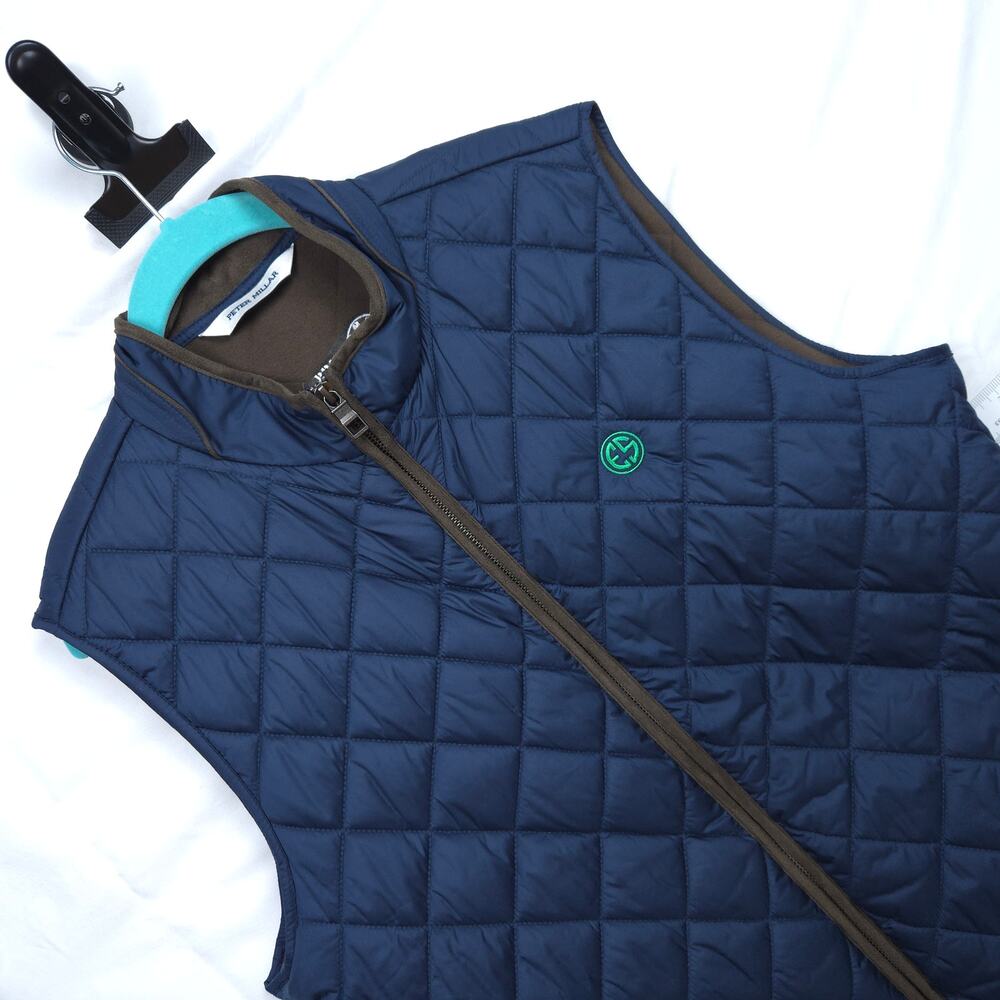 Peter Millar Essex Quilted Vest XL Navy BMW Championship Golf Core Quiet Luxury